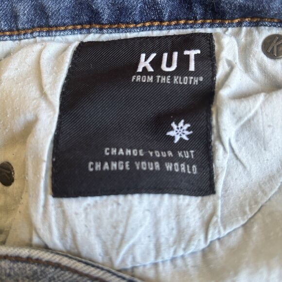 Kut from The Kloth Womens Reese Ankle Straight Leg 14 Ripped College Preppy Logo - Picture 15 of 16